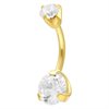 Double Jewelled Navelpiercing - Guld Stål